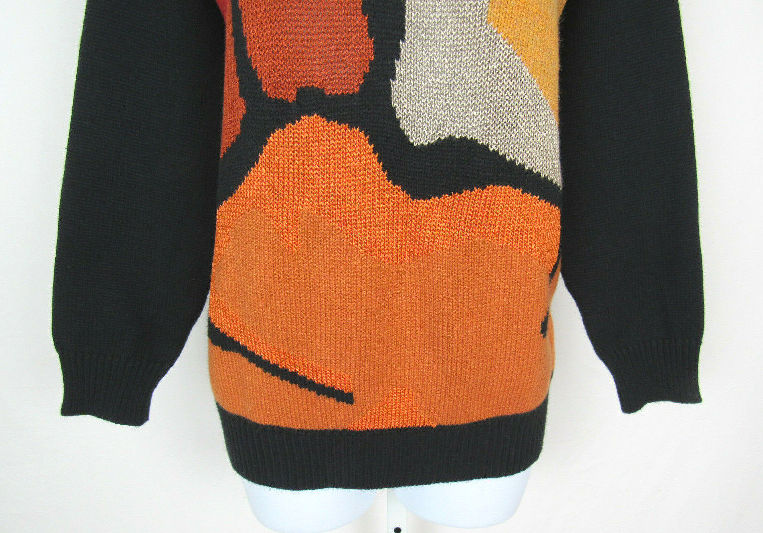 VTG 1970s 80s RUBAN BLEU ACRYLIC KNIT SWEATER MADE IN BRAZIL MOD PATTERN