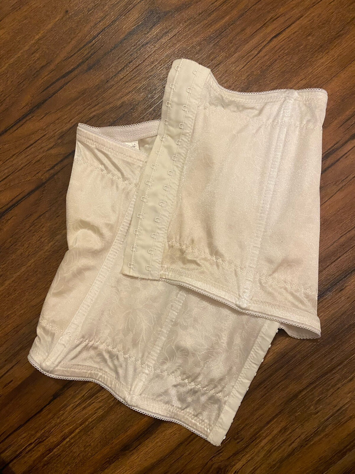Vintage Crown-Ette Corset Waist Trainer Beige Hook Eye Size 34 2X Style 099 READ