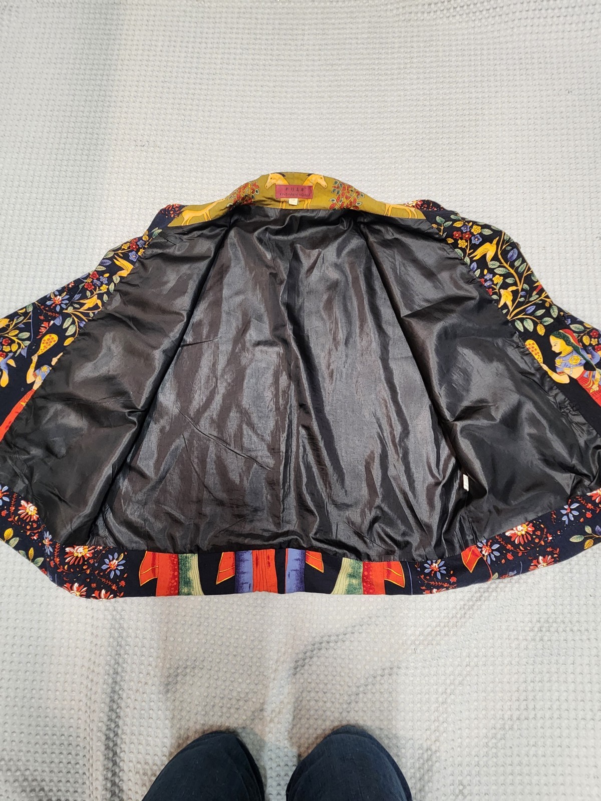Vtg Women’s Asian Indian Bali Style Folk Art Jacket Wearable Art Tree Of Life