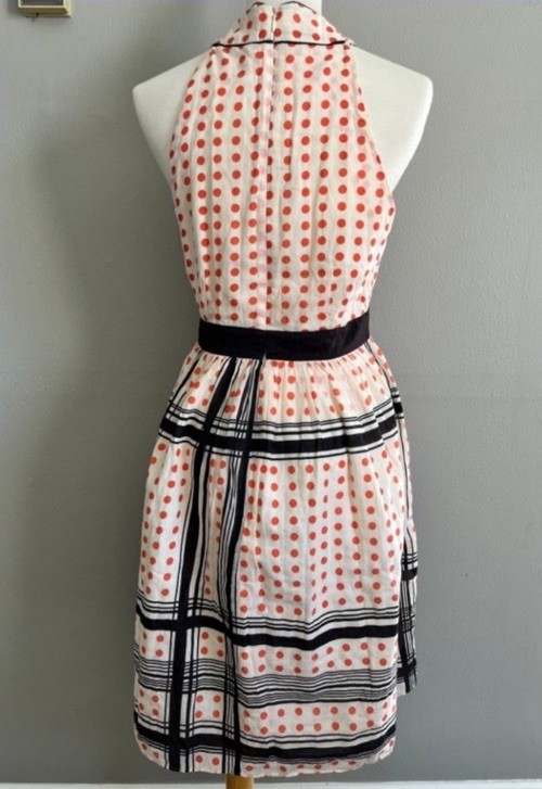 Vintage Anthropologie Maeve Star Turn Dress 4 6 S 2007 Tie Neck Sold Out Rare
