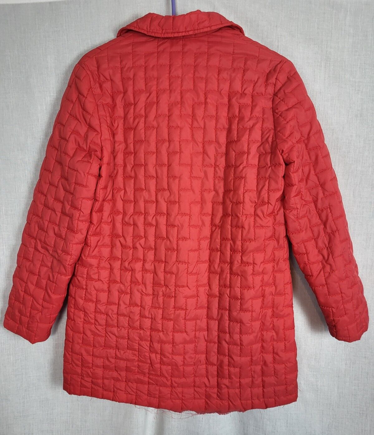 Kent LTD Vintage 1960s – 70’s Coat Red Square Quilted Button Up Jacket Winter