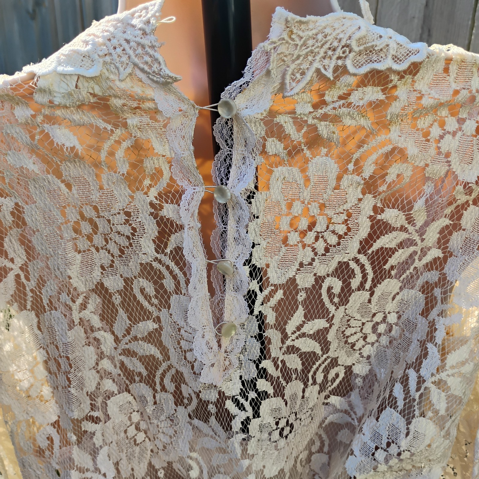 VTG Lorrie Kabala Lace Wedding Gown 3 Pc Size 8 Champagne Cream Pearl Beaded NWT