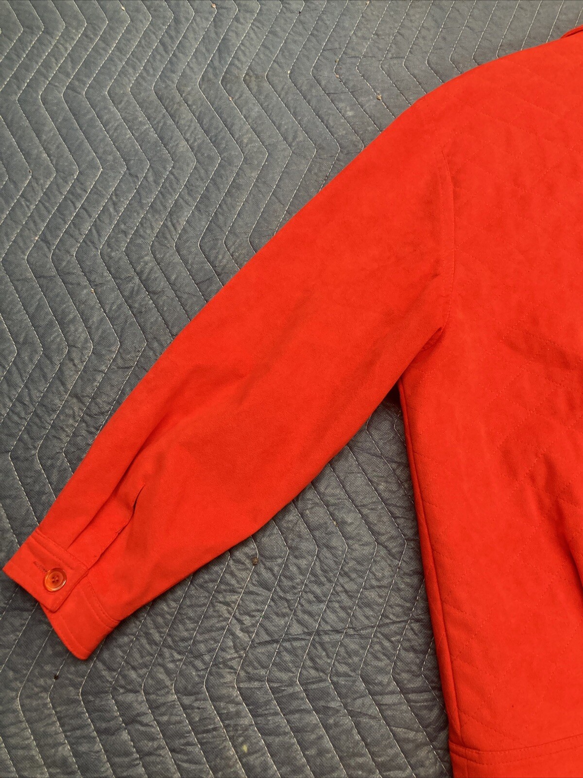 Vtg Samuel Robert by Peter Hatsi Androu Ultra Suede 14 Jacket Red Quilted Bomber