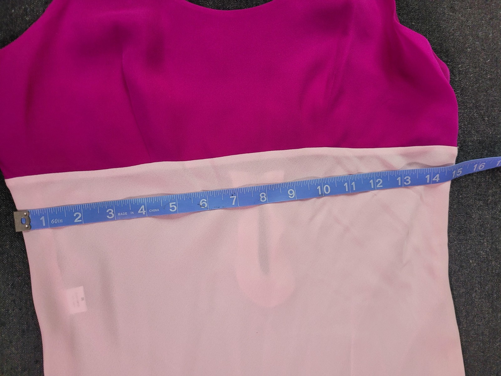 Vintage 90s Y2K Deadstock 2 Tone Pink Fuchsia Silk Nightgown Slip Dress Midi M