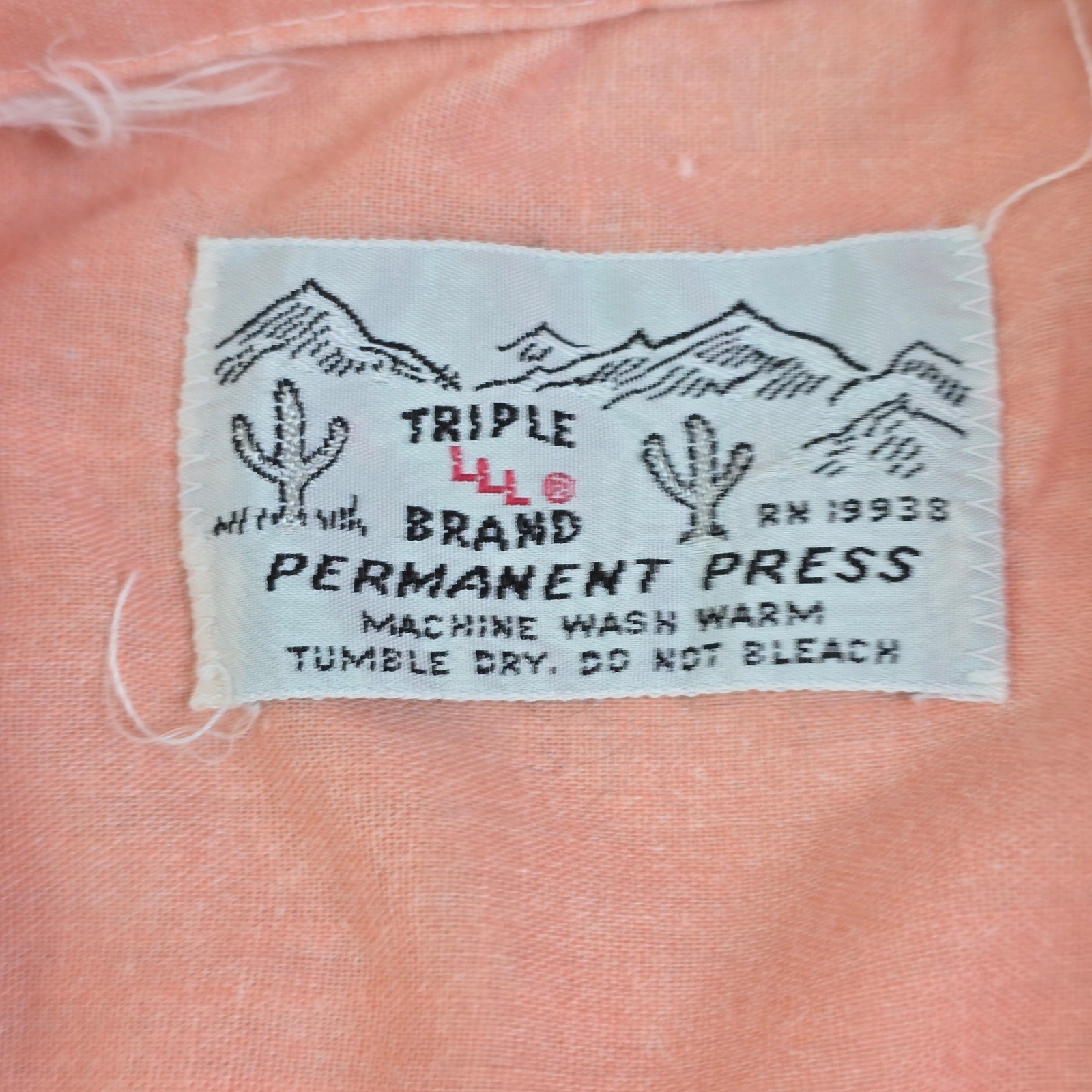 Vintage Triple L Brand Ombre Western Shirt Women XS Peach Cream Pearl Snap