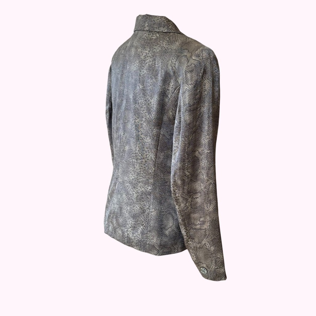 Vintage 90s Bergamo by EBI Snakeskin Single Breasted Blazer Size 10