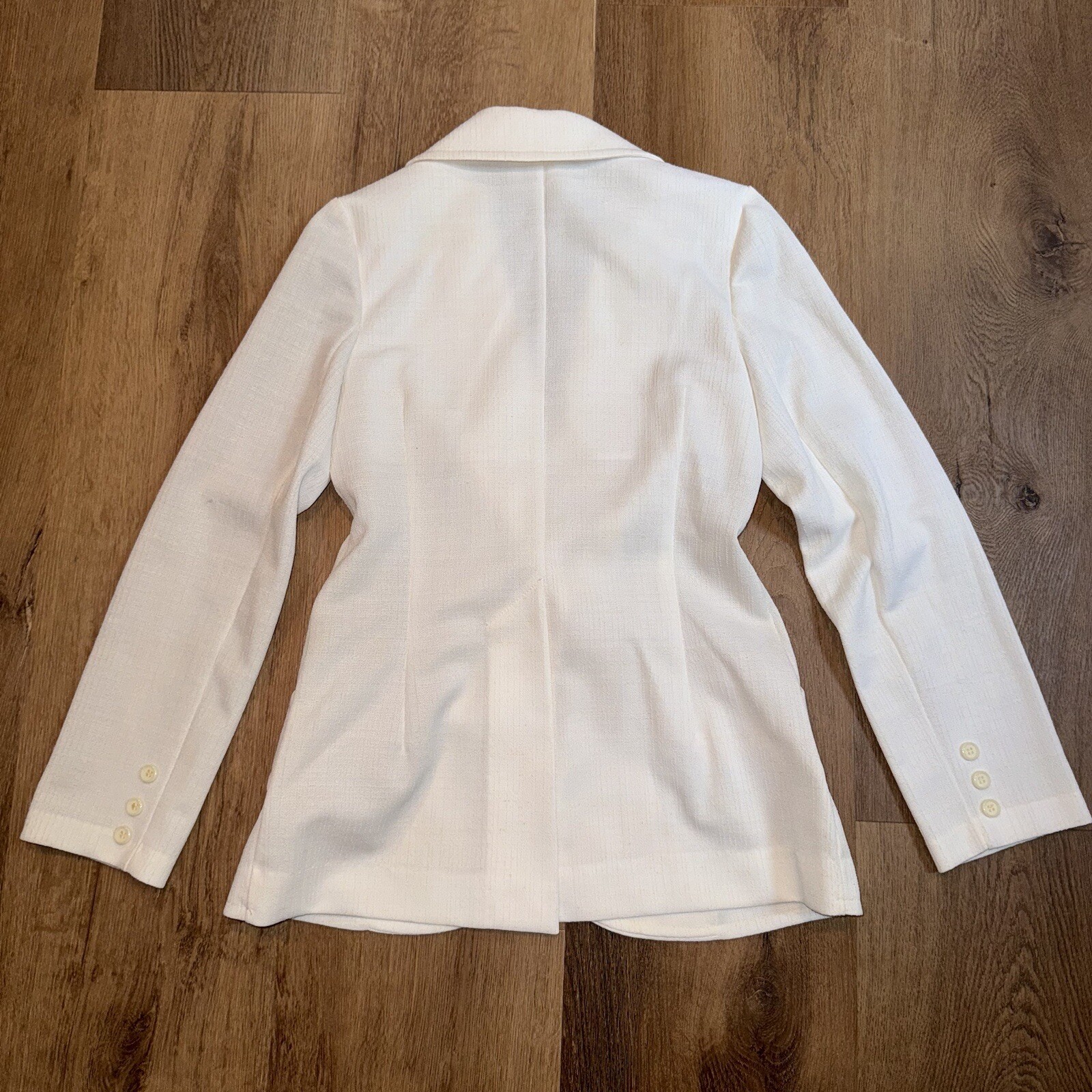 Vintage Jantzen Leisure Jacket Blazer Womens 10 Hippie Disco 60s 70s White MCM