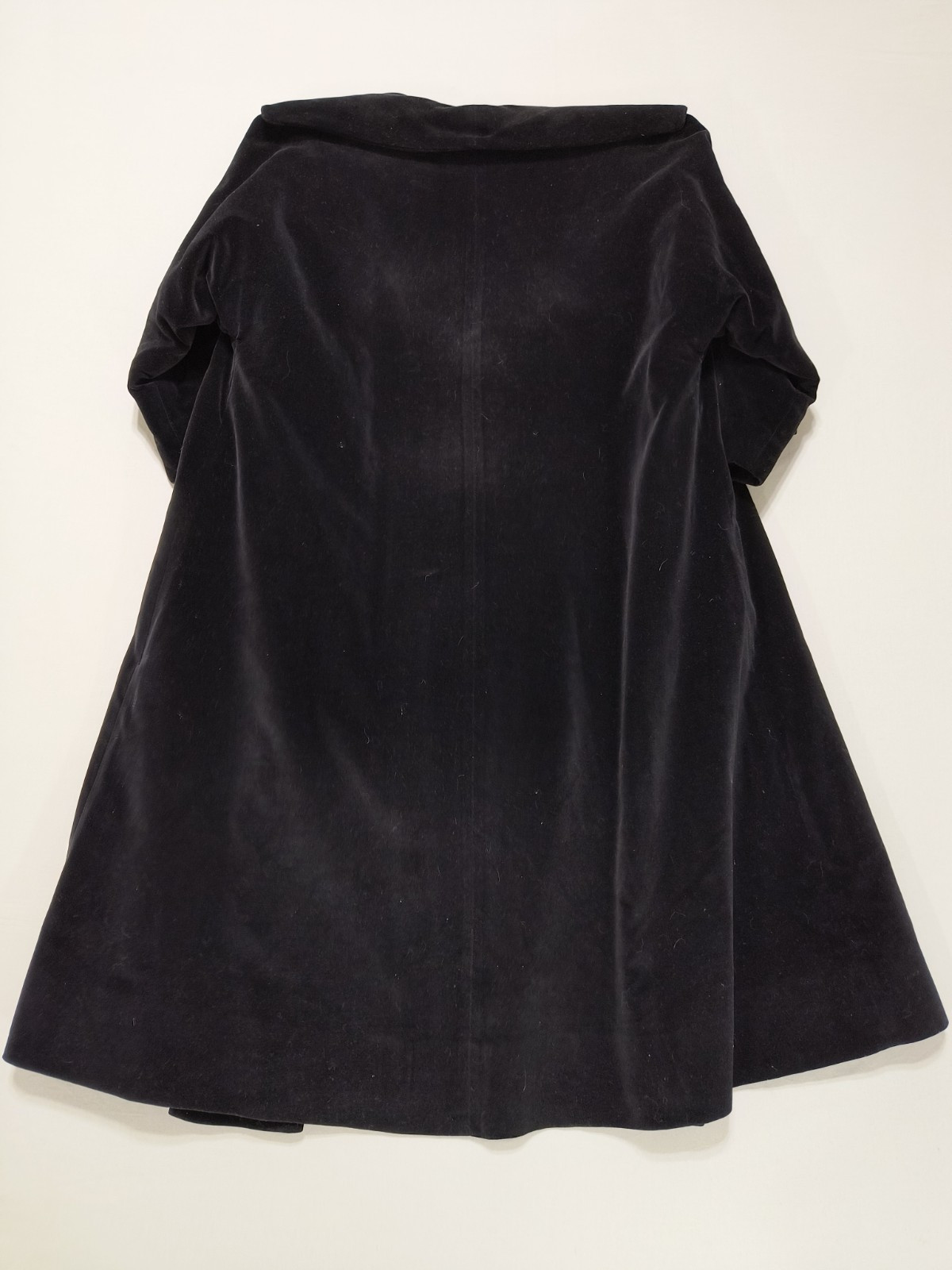 VTG 50s Original Candi Wrap Long Maxi Coat Union Made Black Velvet Witchy L Vamp