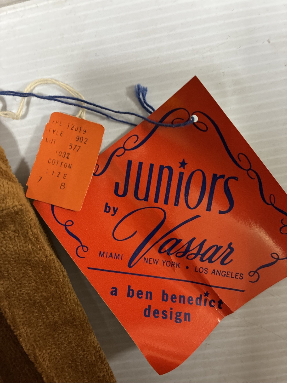 Vintage 50s Juniors by Vassar Brown Mini Skirt Cotton Size 7 – NWT