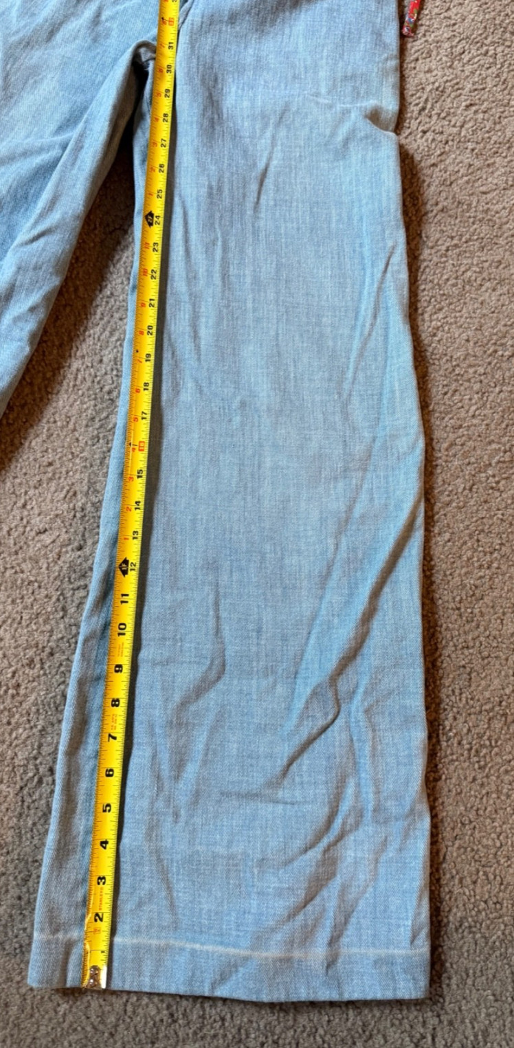 VTG 70s Women’s Denim Hooded Disco Boho Jumpsuit Romper – Size Small Tall