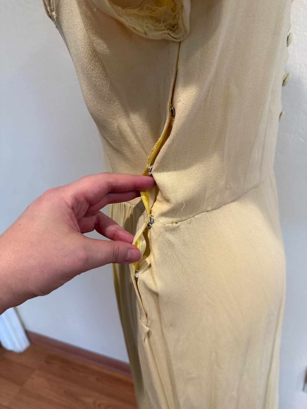 1940s Butter Yellow Gown