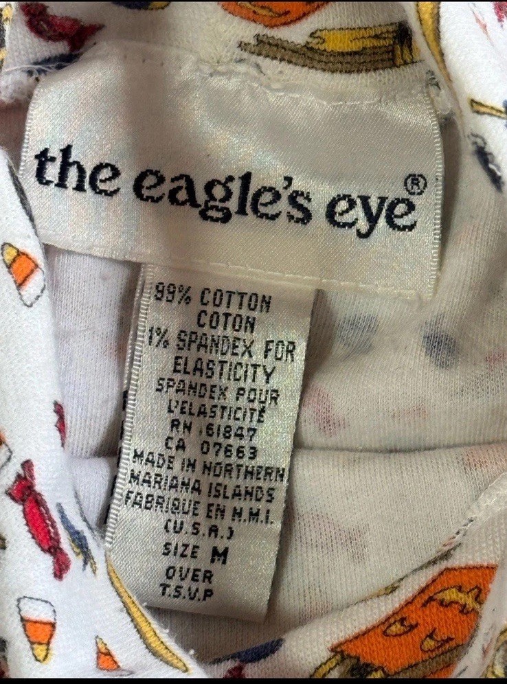 Vintage 90s The Eagle’s Eye Halloween Turtleneck M | Pumpkin Witch Candy Print