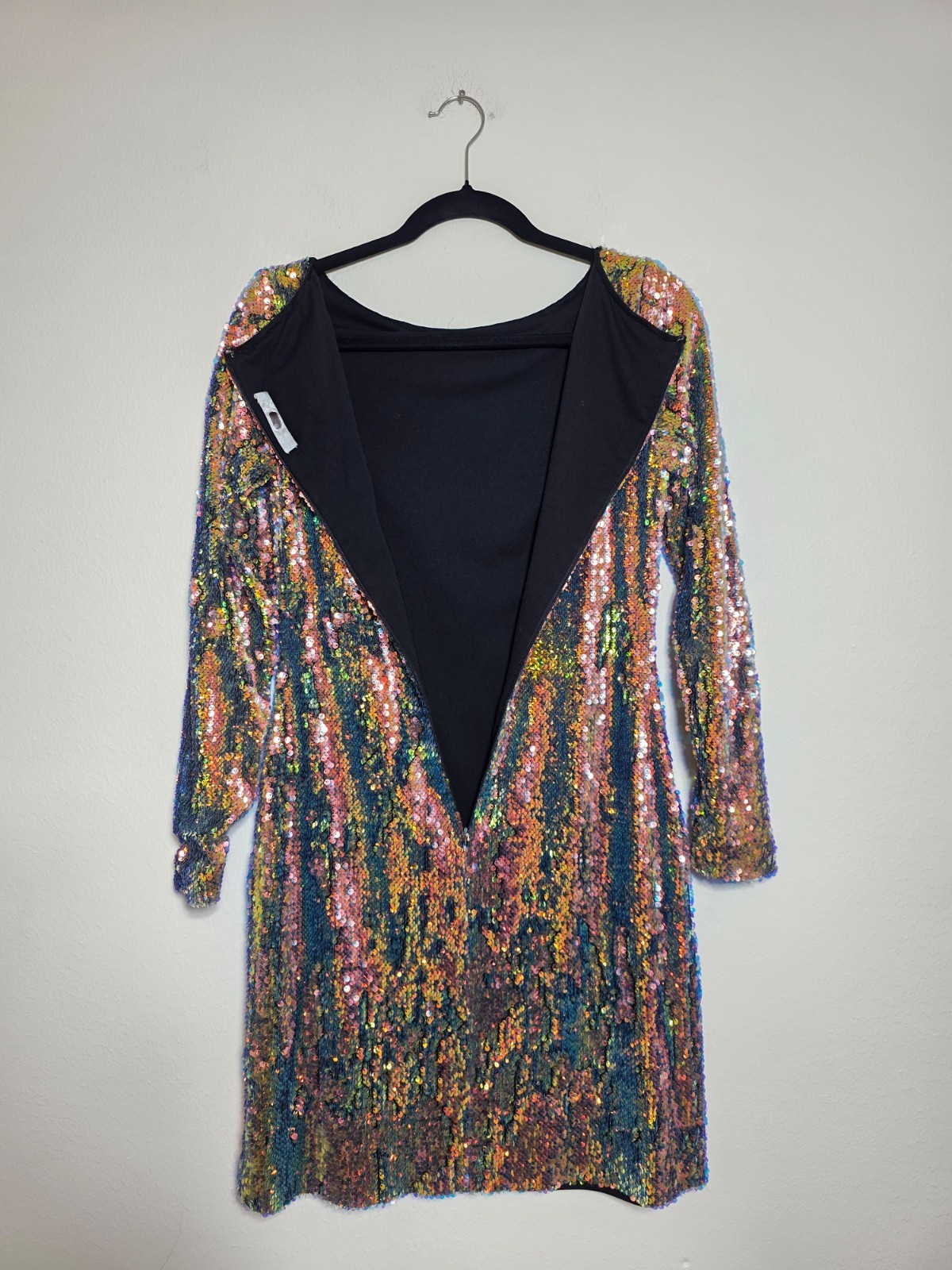 NAEEM KHAN Blue Multi Sequin Sheath Size 8 MSRP $1595