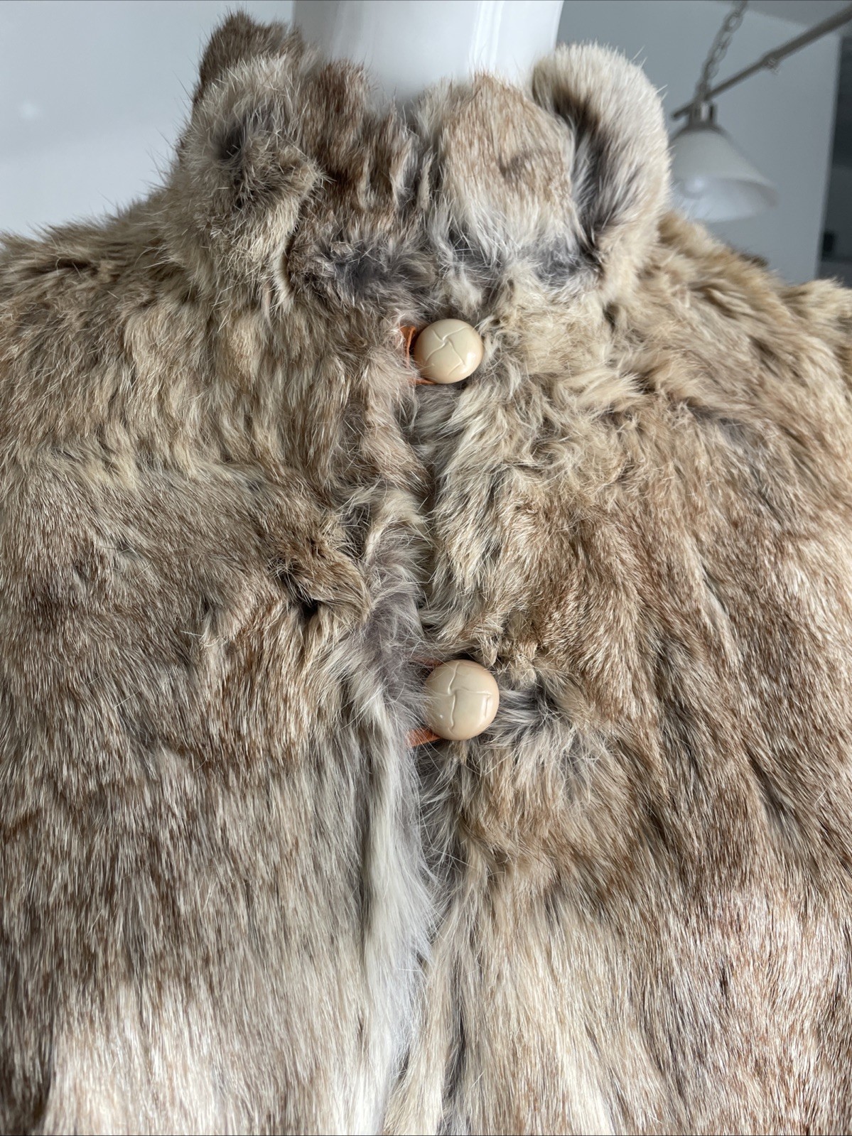 VTG 70s 80s Made in Hong Kong Reversible Rabbit Fur Coat Jacket Women’s Sz S