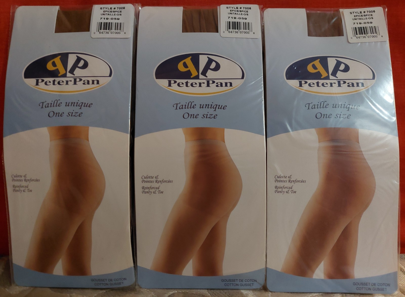 Vintage Pantyhose Peter Pan Regular 3 Pack 33$ Color Spice One Size BDR2