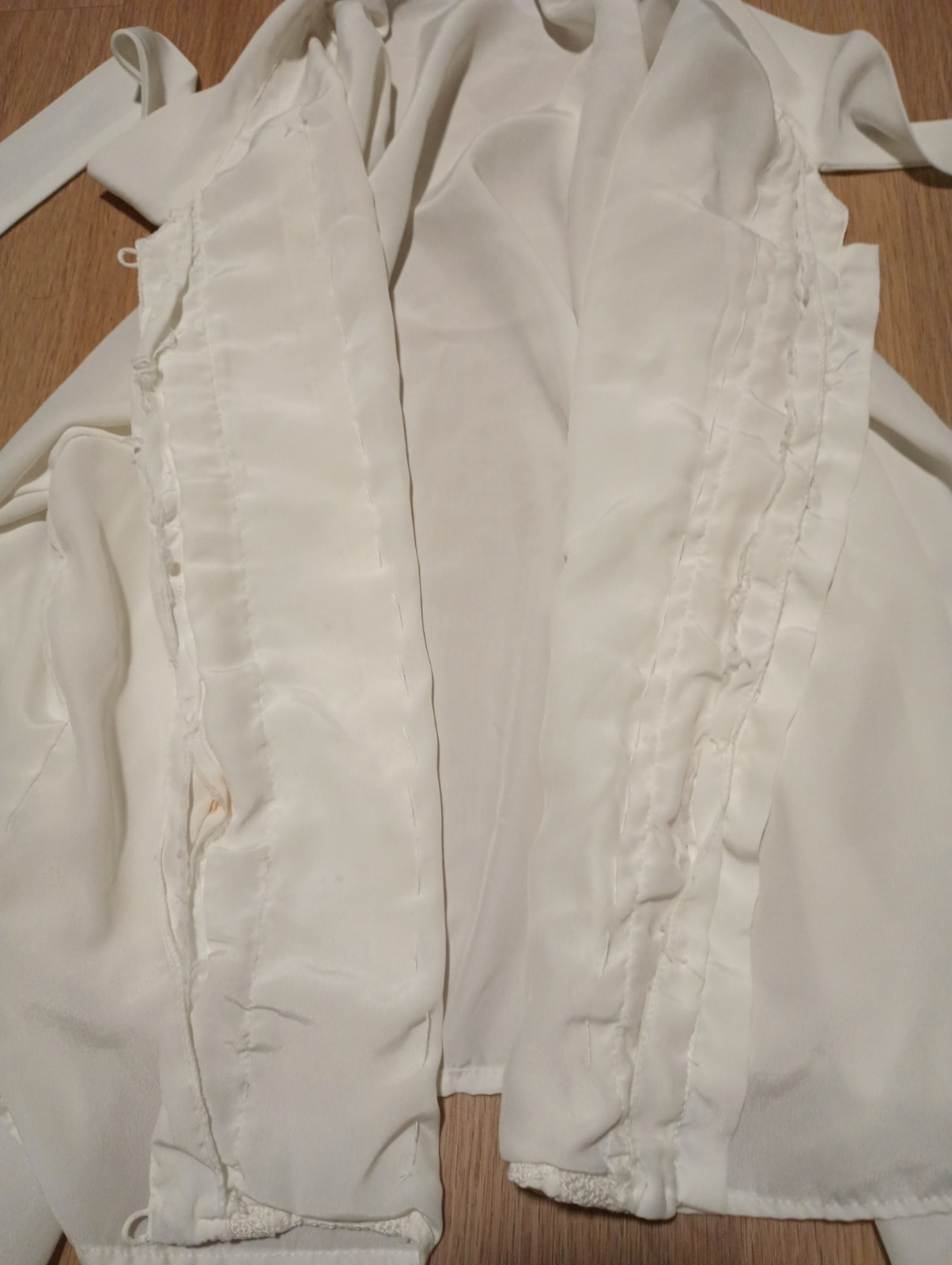 Vtg 70s Off White Smooth Soft Country Cottagecore Blouse Top office career M L