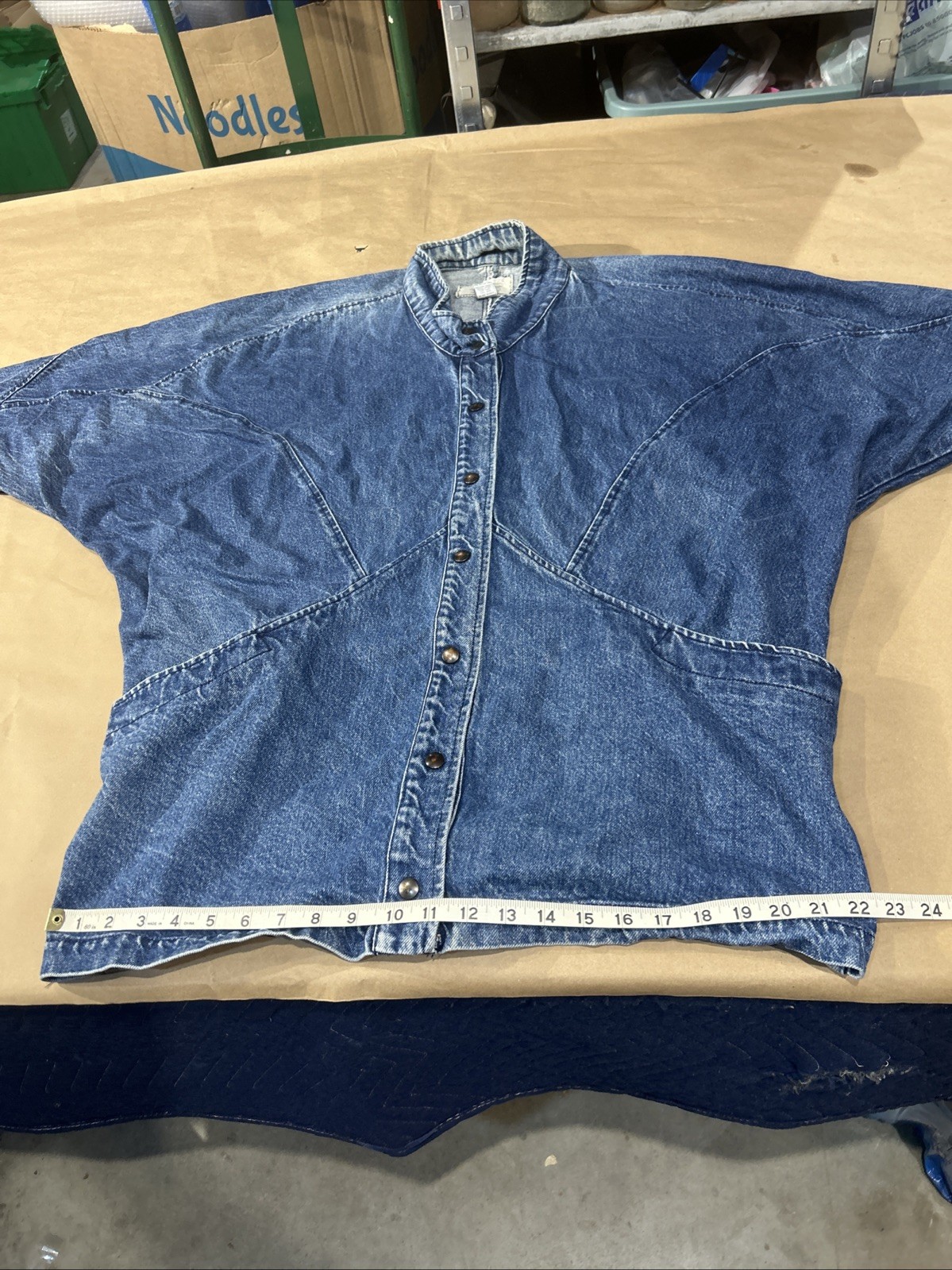 Vintage 1980’s Retro Learsi Denim Oversized Blue Jean Jacket Women’s Size 18 1/2