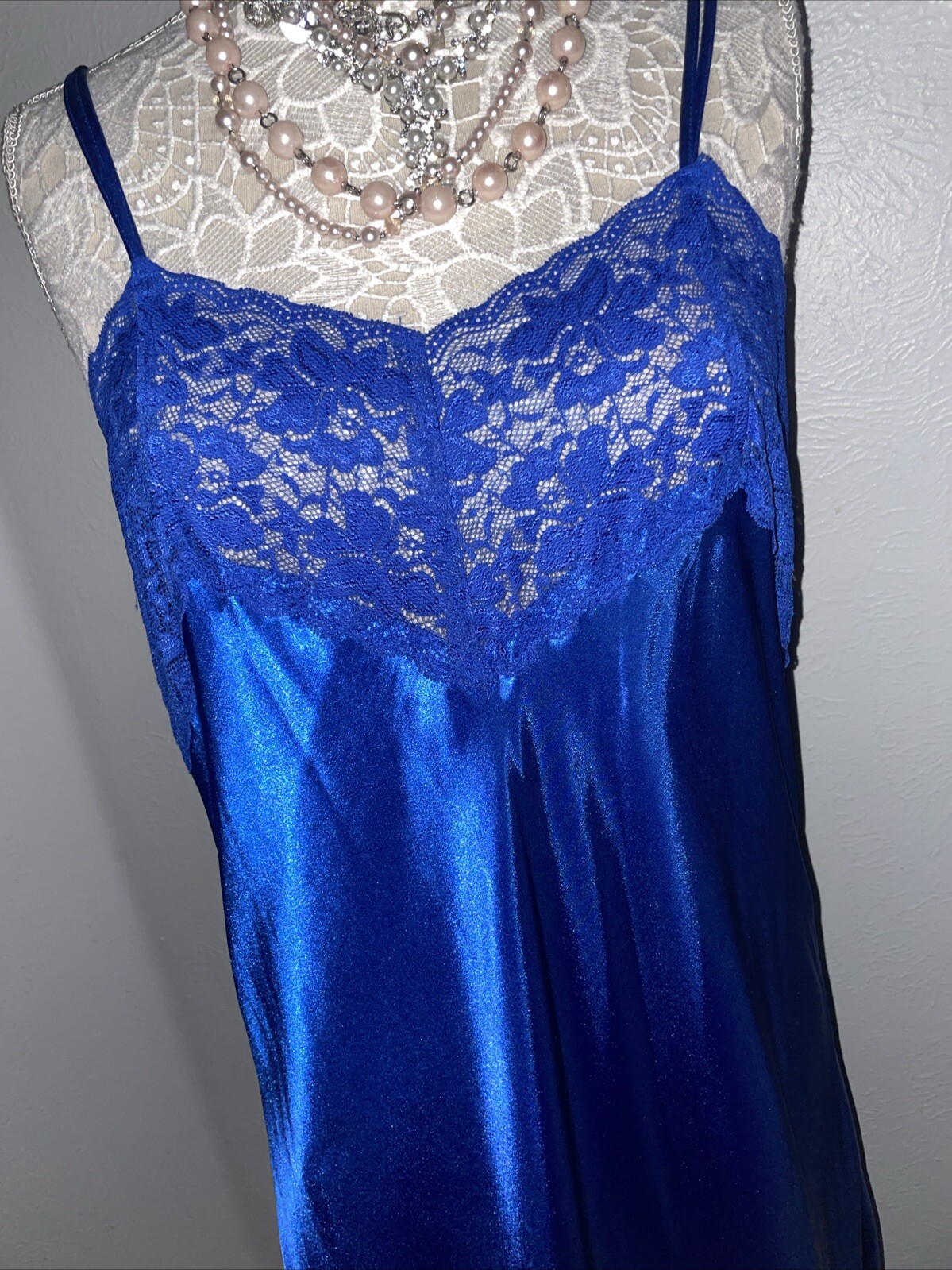 Amoureuse M 14/16 SATIN GLAMOUR Long GOWN Liquid NIGHTGOWN Lingerie Dress Plus