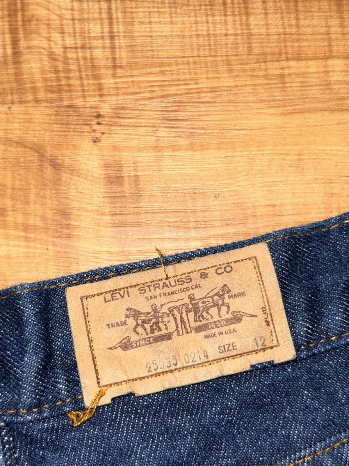 VTG 70’s Levi’s 25035 0214 Orange Tab Jeans Size 12 Talon 42 Zipper Dark! USA