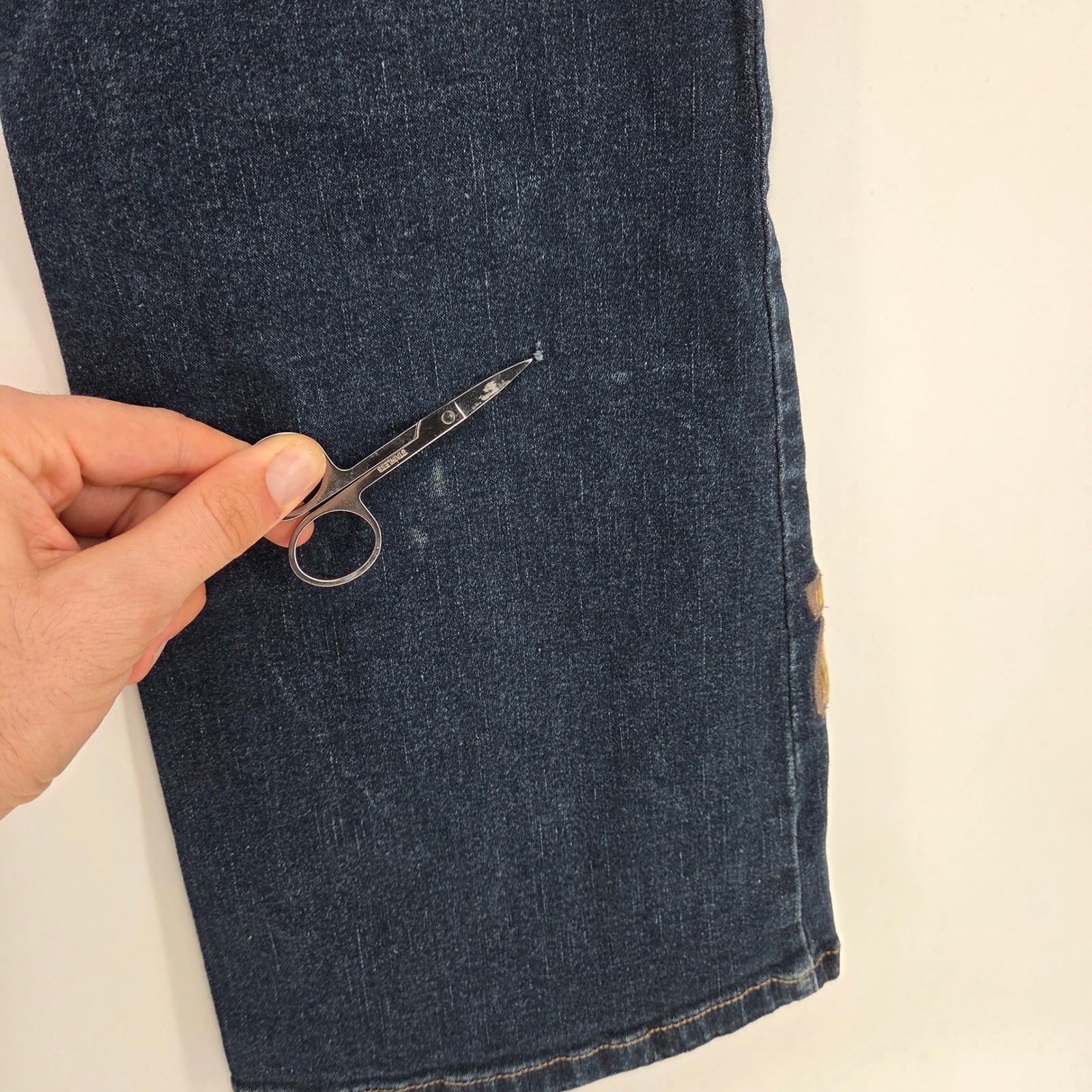 Liquid X Jeans Womens 3 Dark Wash Flare Velvet Applique Y2K Vintage Retro