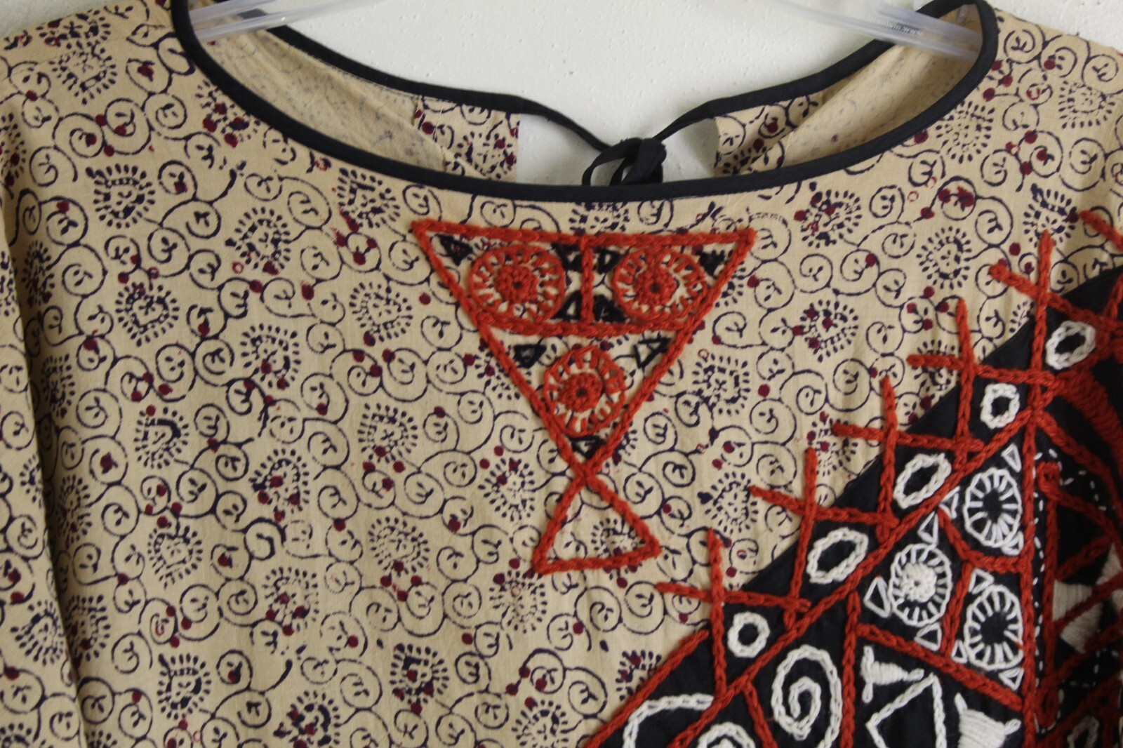 Vintage Very Funky Indian Ethnic Art-to-Wear Lagenlook Tribal Art Dress M L XL