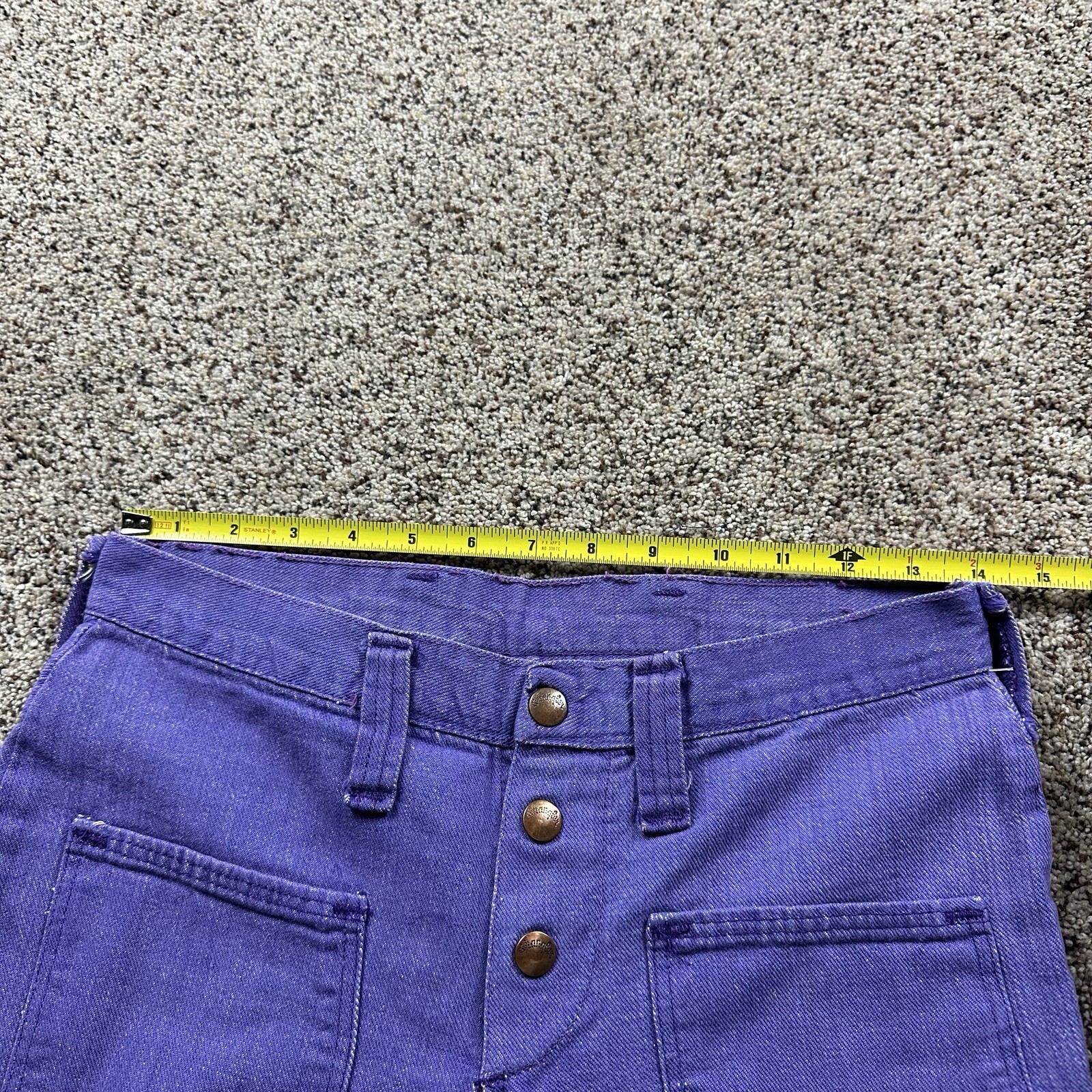 VTG 60’s-70’s Wrangler Purple Bell Bottom Flare Leg Size 11-12 USA Bare Back