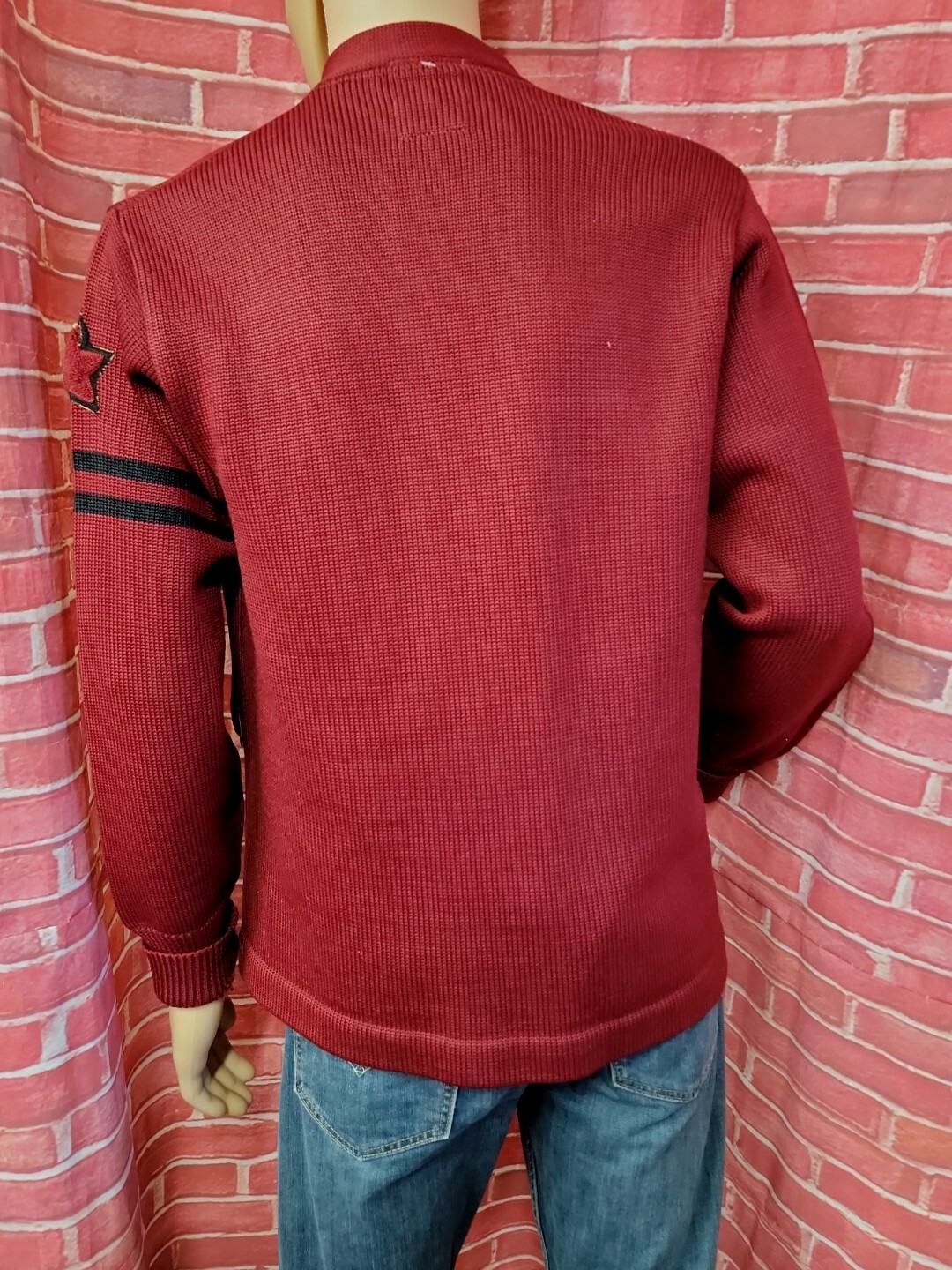 Grewe all coast Milan Vintage Collegiate RED Letterman Sweater FITS M „VH” #E