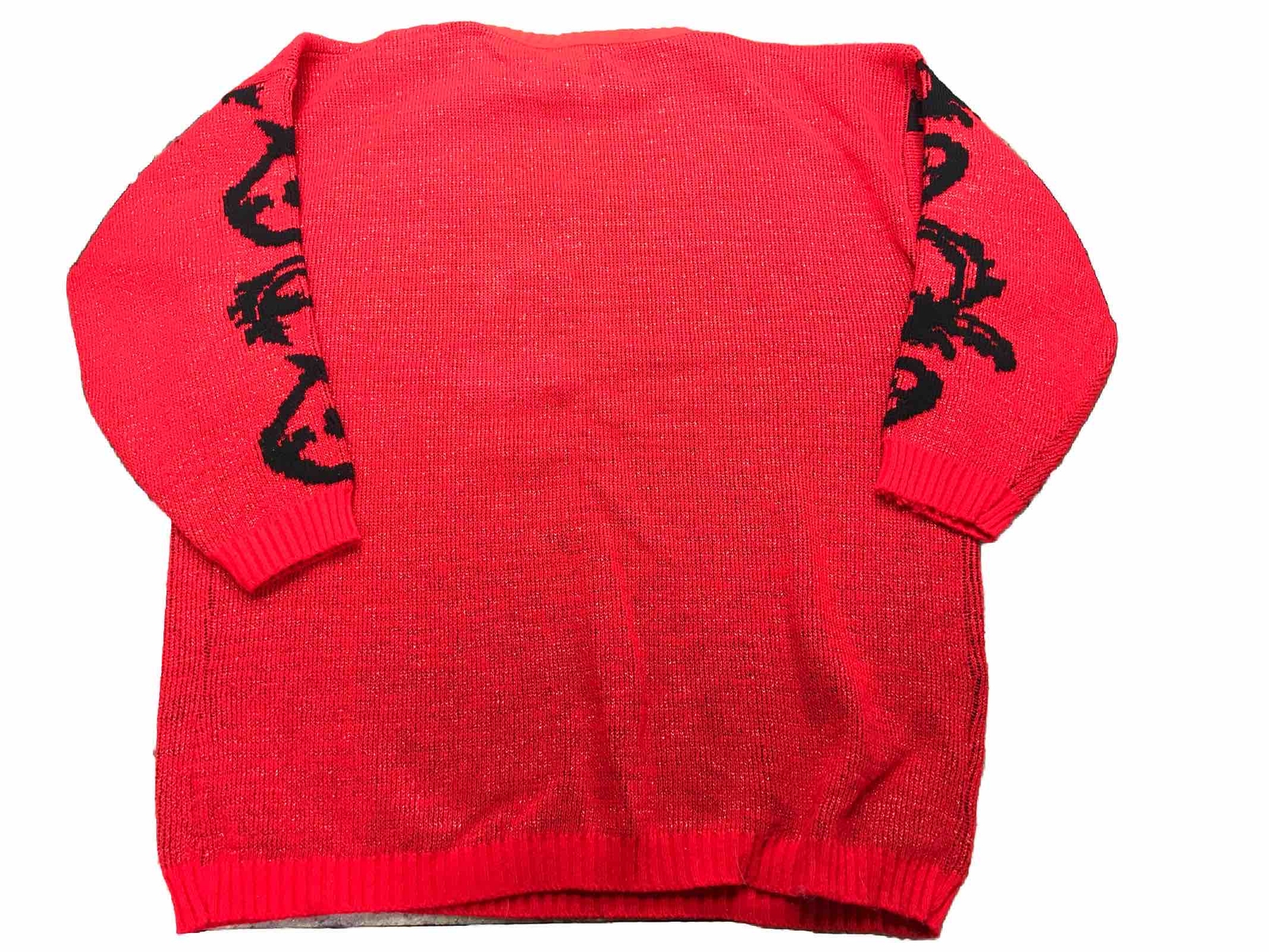 Distinctly Different Vintage Sparkle Sweater Size 2XL Maybe Red Black Fast Ship!