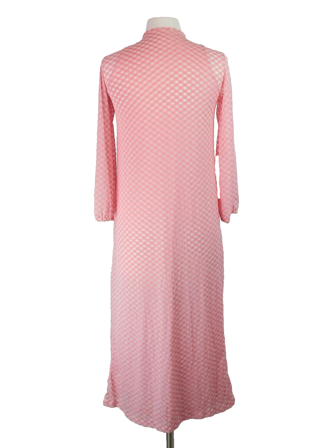 VTG 70s Gaymode Pink Lingerie Nightgown Peignoir 100% Nylon Robe Negligee Sz P