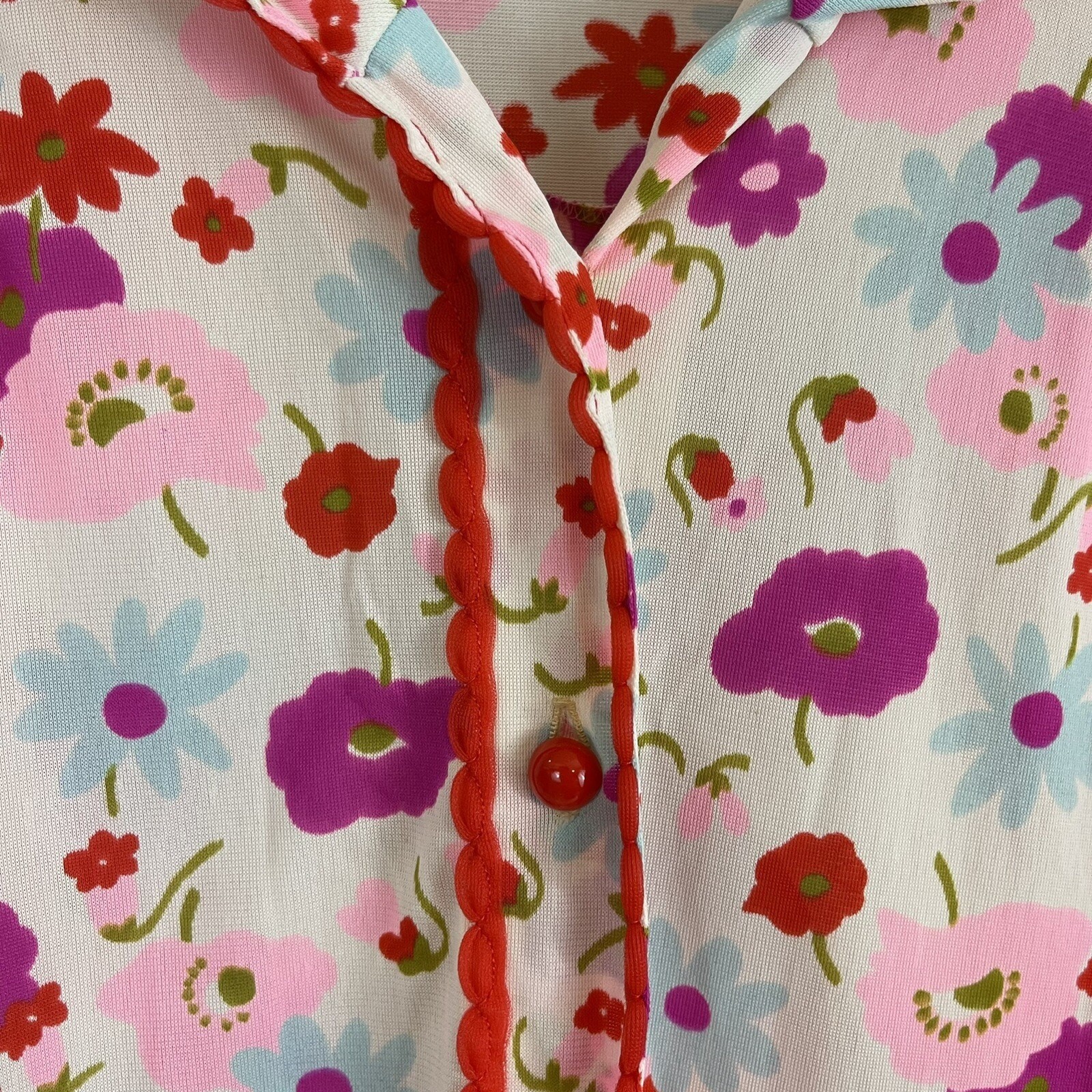 Vtg Formfit Rogers Robe Gown Sz M L 60s Ditsy Floral Peter Pan Collar Twee