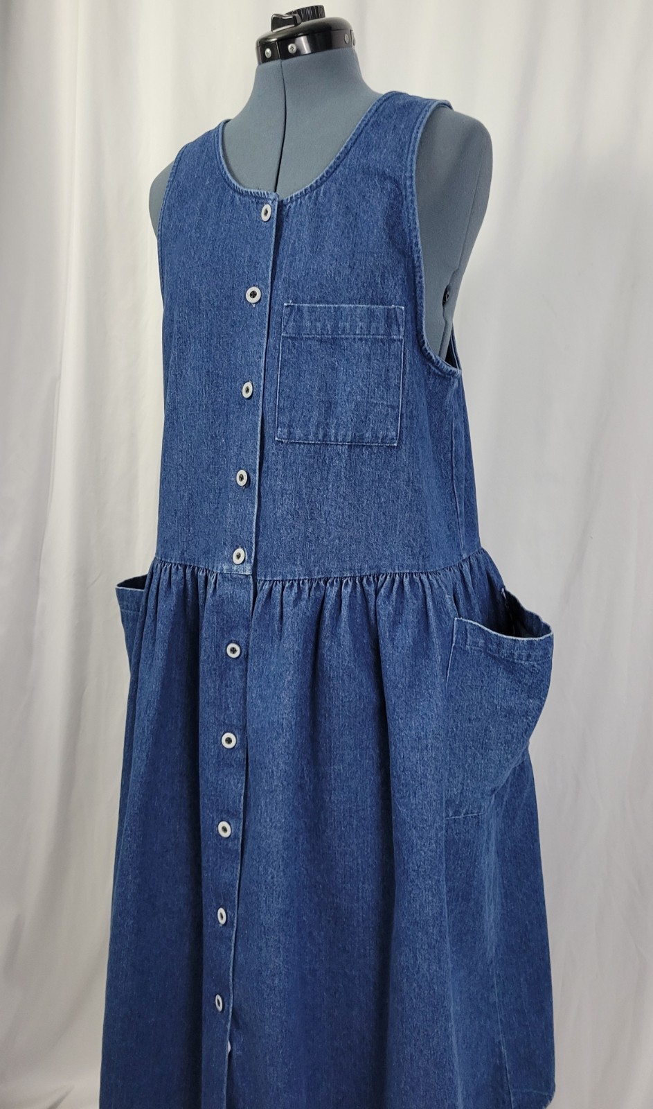 Vintage You Too Babes Denim Jumper w Dropwaist & Pockets Size 13
