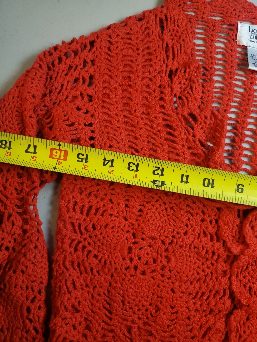 Vintage 80’s Bonnie And Bill By Holly Women’s Small Red Crochet Knit Sweater