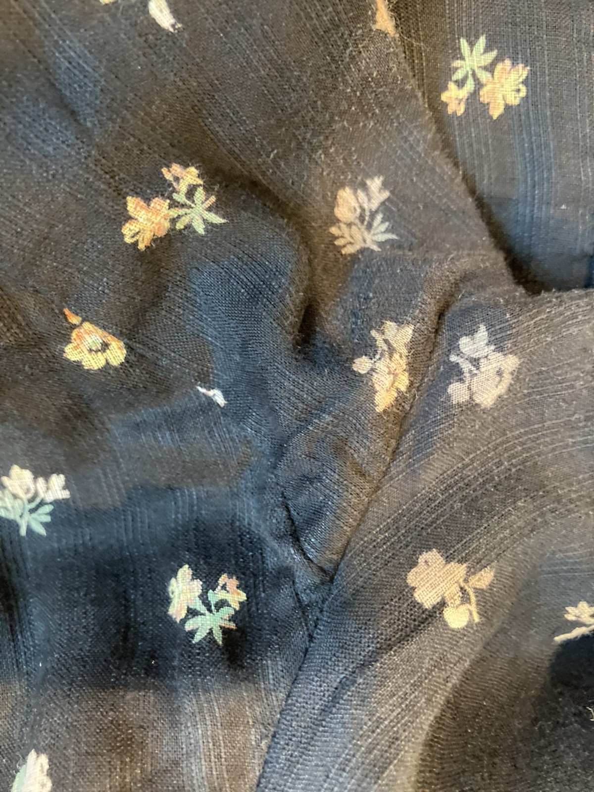 Vintage 1890s 1900s Victorian 2 pc dress print w little flowers