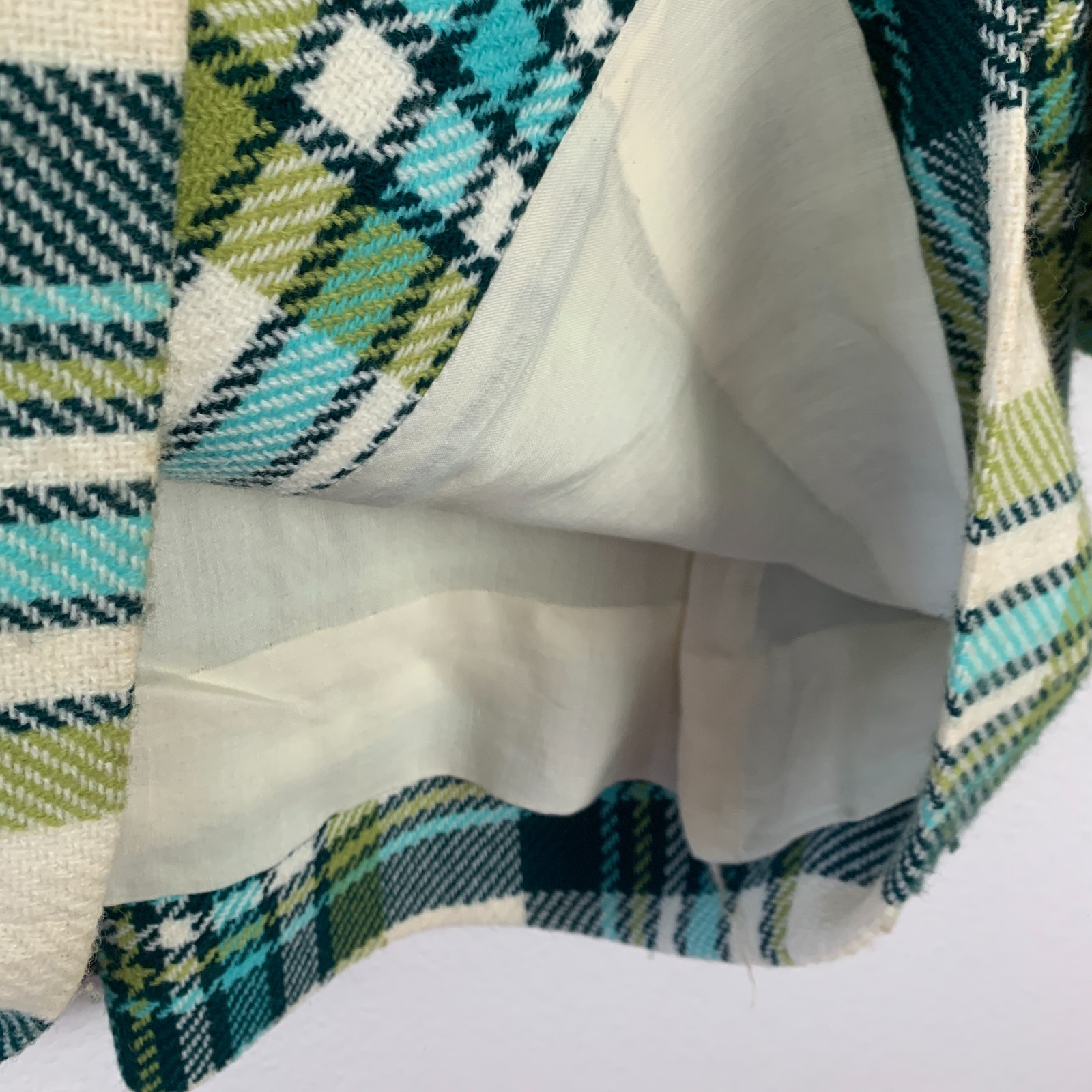 Vintage Plaid Colorful Mod Retro Peacoat Mrs Maisel Long Coat Chest 41″