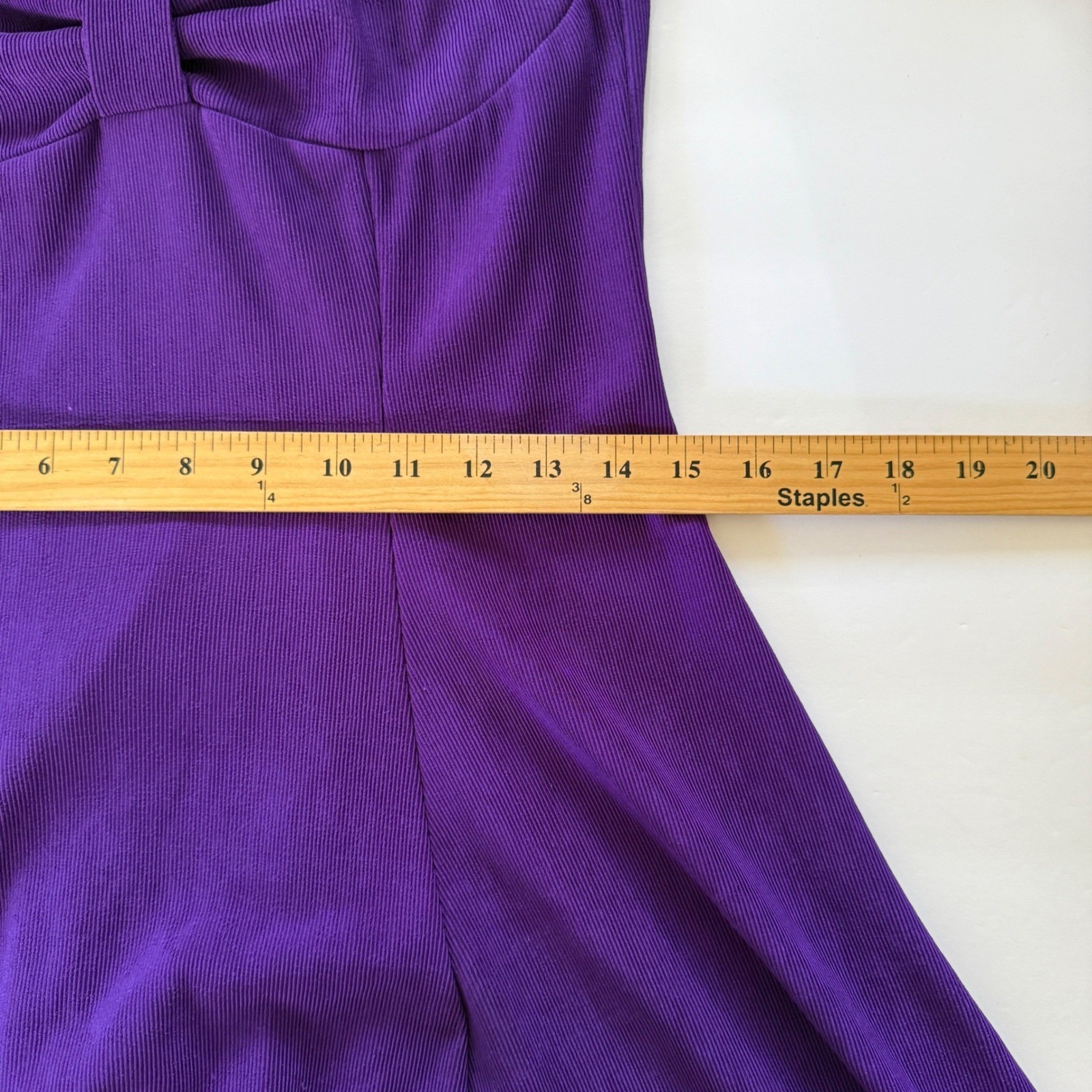 Vintage Basic Plus Womens Purple Bow Halter Fit Flare Dress Rhinestone Size 4