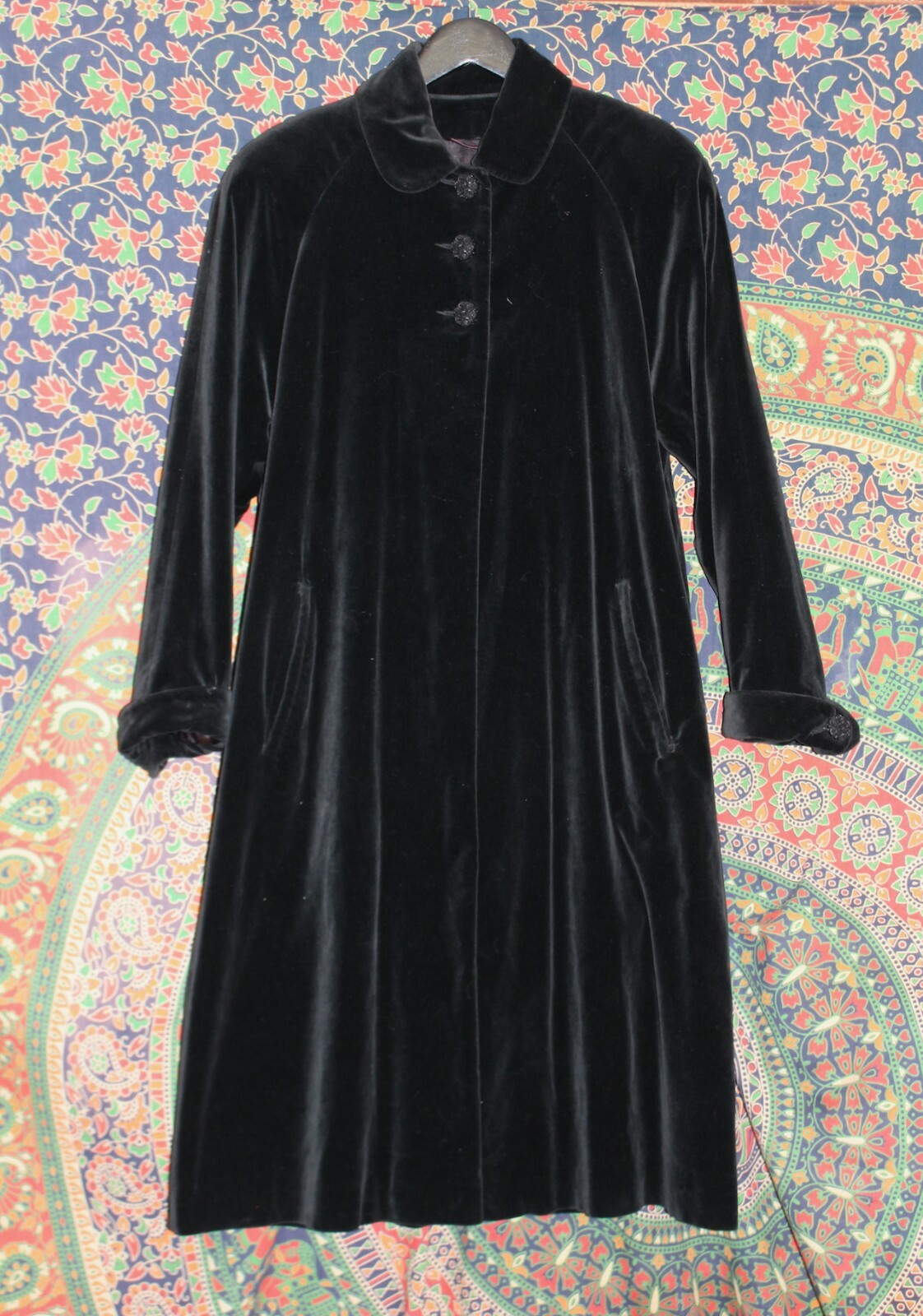 Antique Velvet Swing Evening Coat Original Count Romi Couture Label Size 6