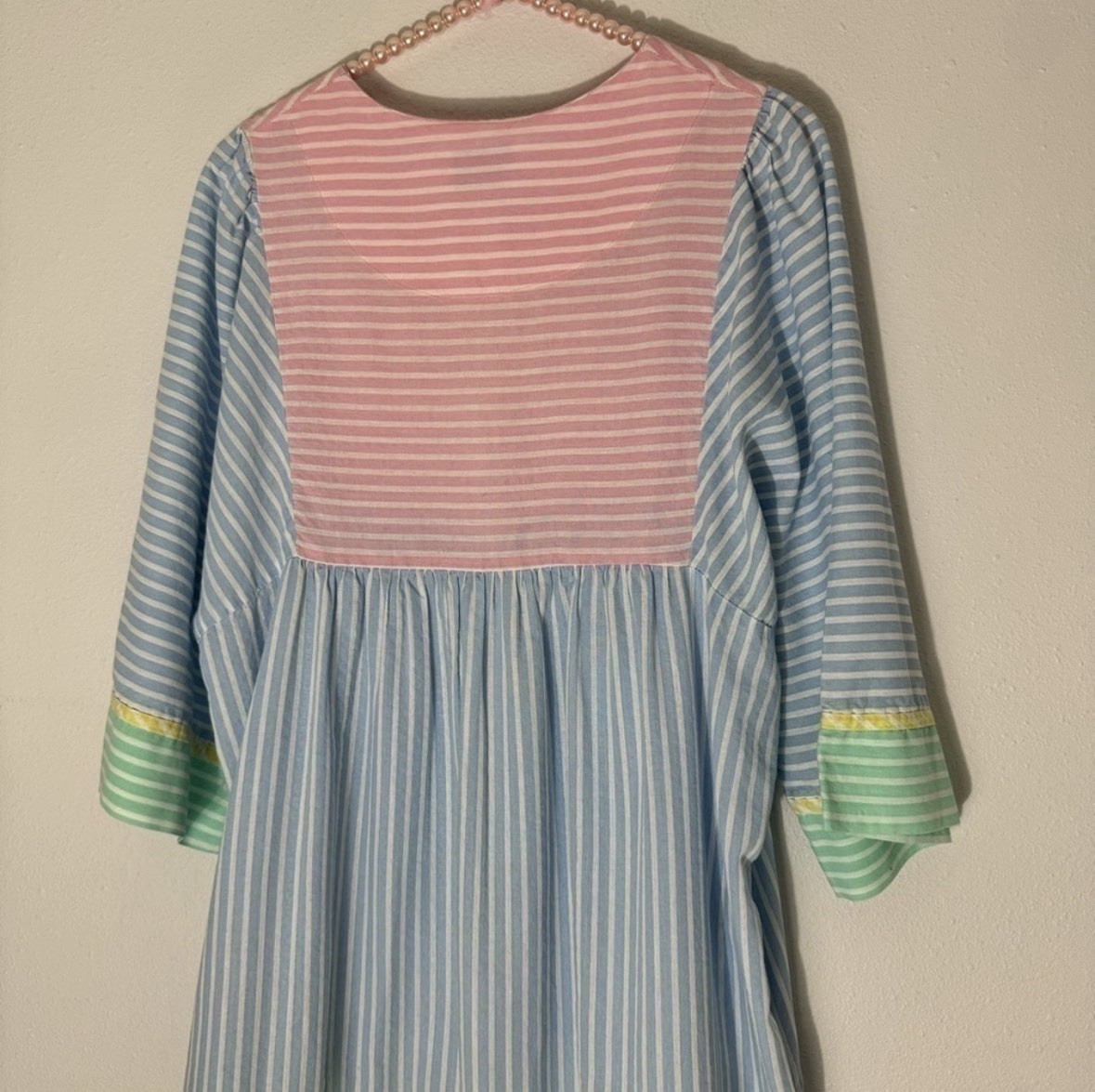 Vintage pastel striped seersucker dress