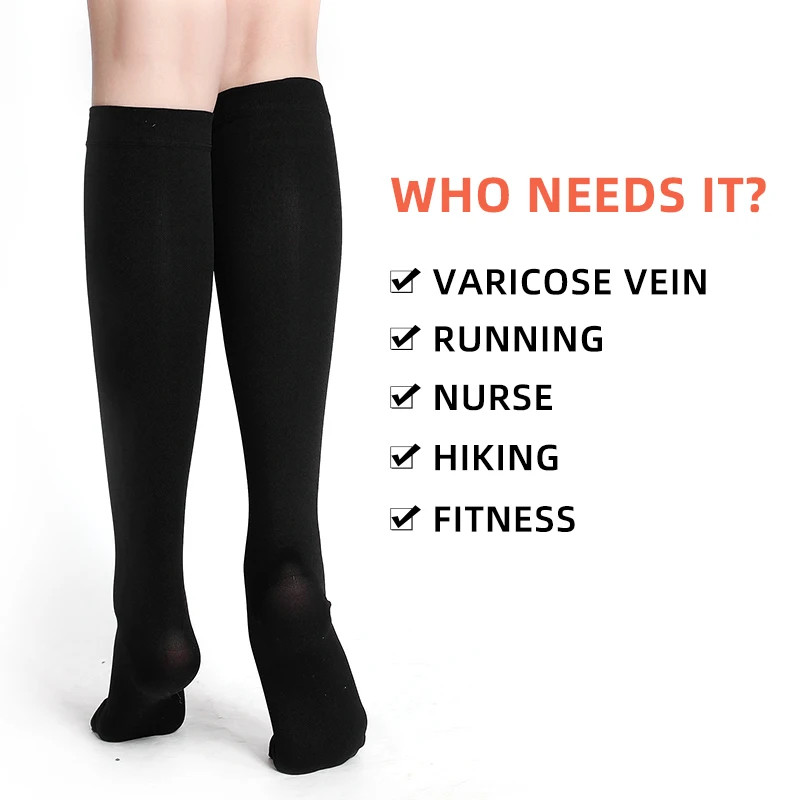 Closed Toe Medical Compression Stockings 34-46mmHg Varicose Veins Socks Unisex