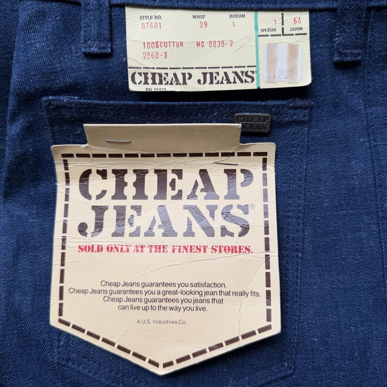NWT Vintage 1970’s Womens 29” Cheap Jeans Deadstock 100% Cotton Blue Flare Jeans