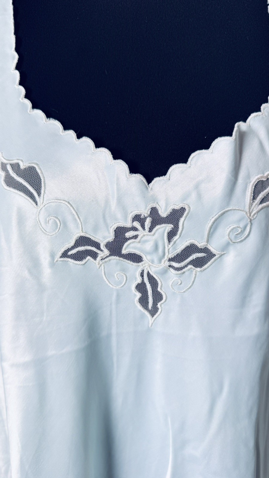Vintage Barbizon Aqua Robe & Nightgown Set NWT Large Satin Lace Trim 80s Boudoir