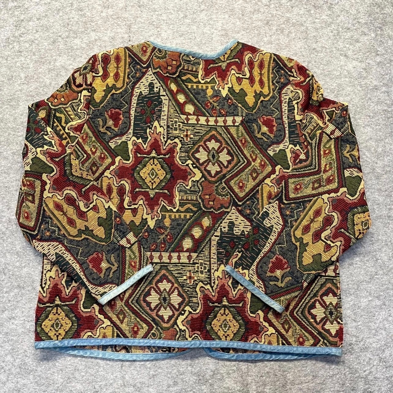 Stonebridge Tapestry Jacket Womens XL Button Boho Cotton Blend Multi Geometric