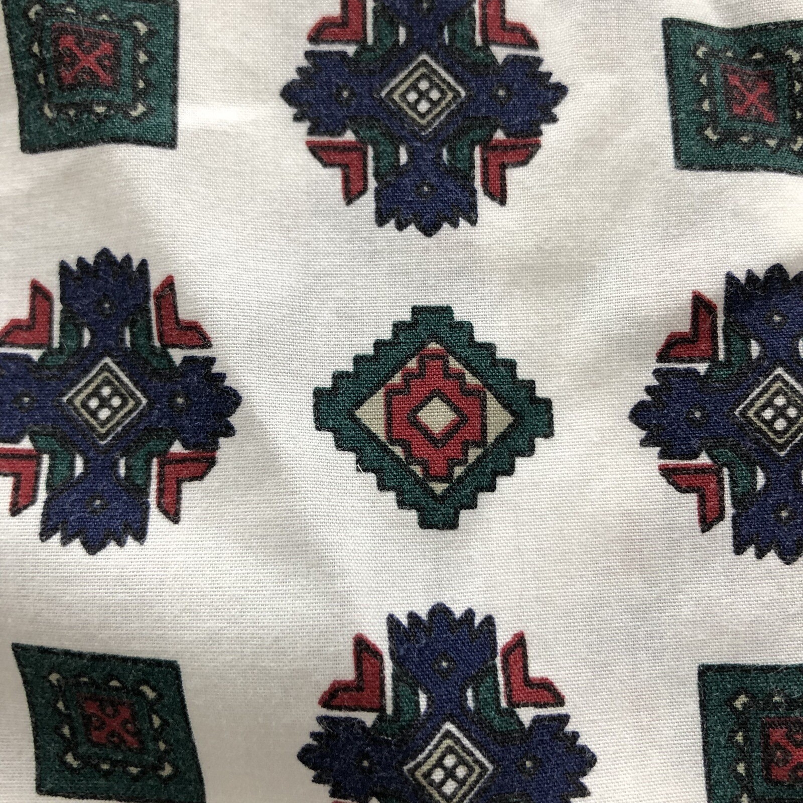 Southwestern Print Shirt Button Down Poly-Cotton Blend Pennylane Med Vintage