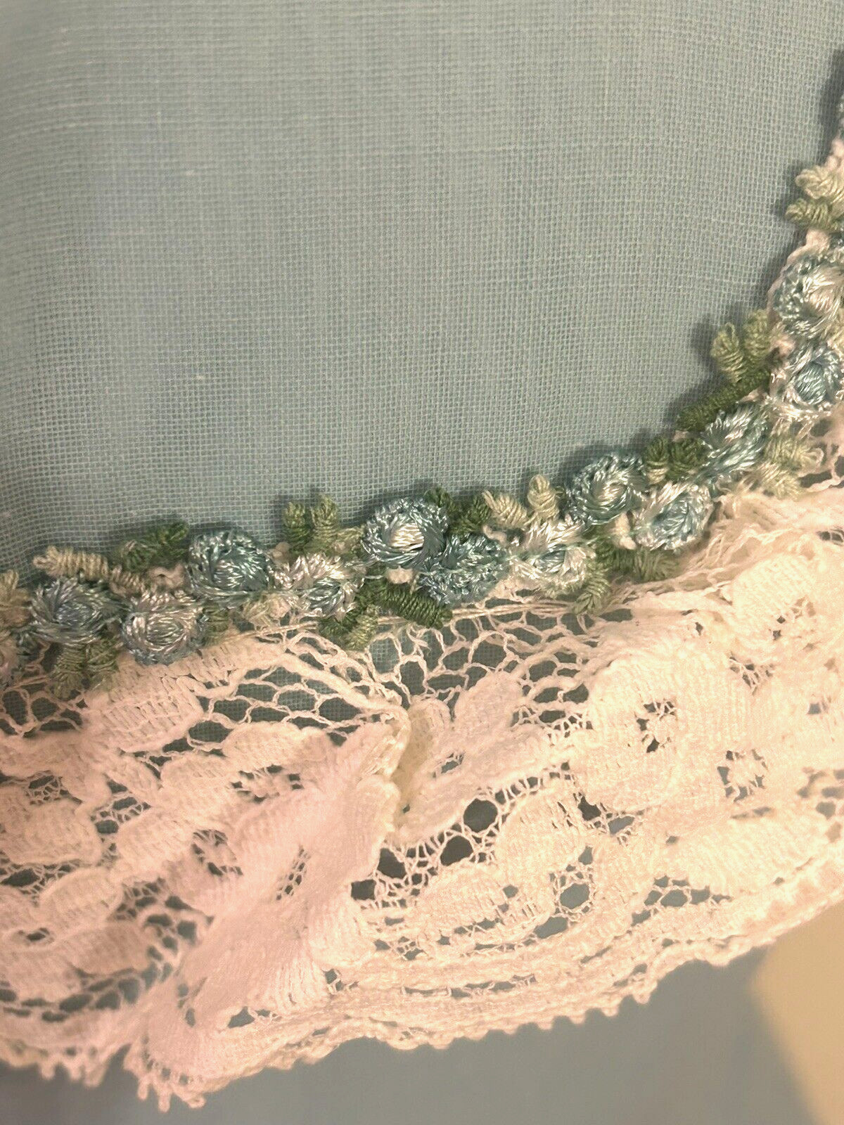 Vintage 70’s Bridesmaid Formal Maxi Gown Lace Floral Trim Sleeves