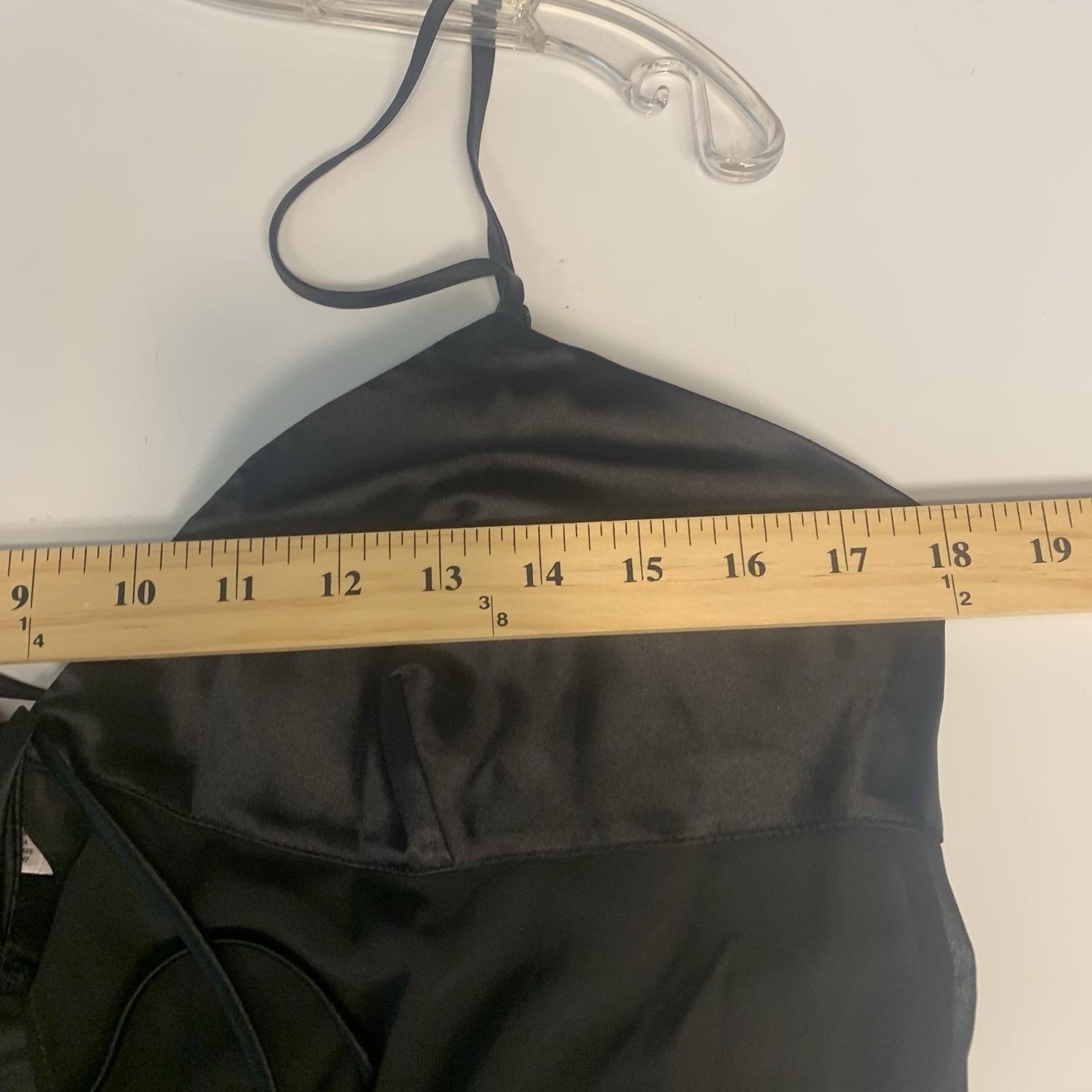 Victoria’s Secret Babydoll Lingerie Womens L Black Vintage 90s Sheer Satin 2884