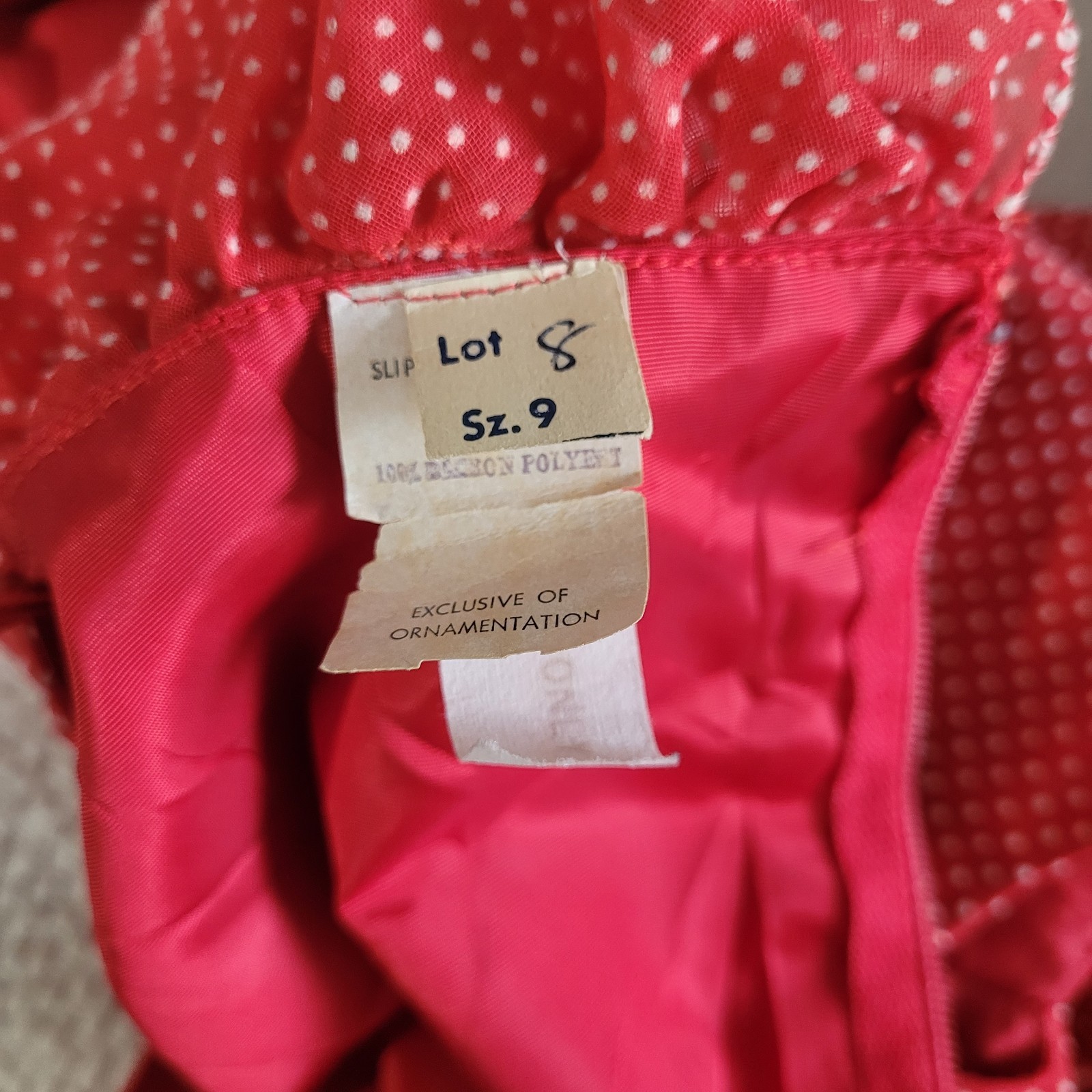 VTG RARE 1970s Miss Elliette Red White Polka Dot Ruffle Sleeveless Dress Size 9