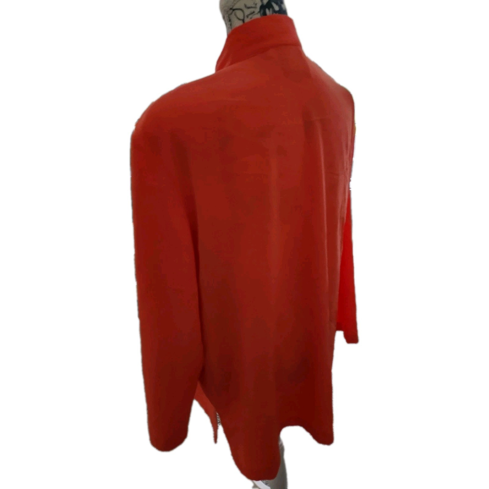 Vintage Ruth Norman Saks Fifth Avenue Orange Tunic Top Sz.L~READ~3/4 Sleeve~USA