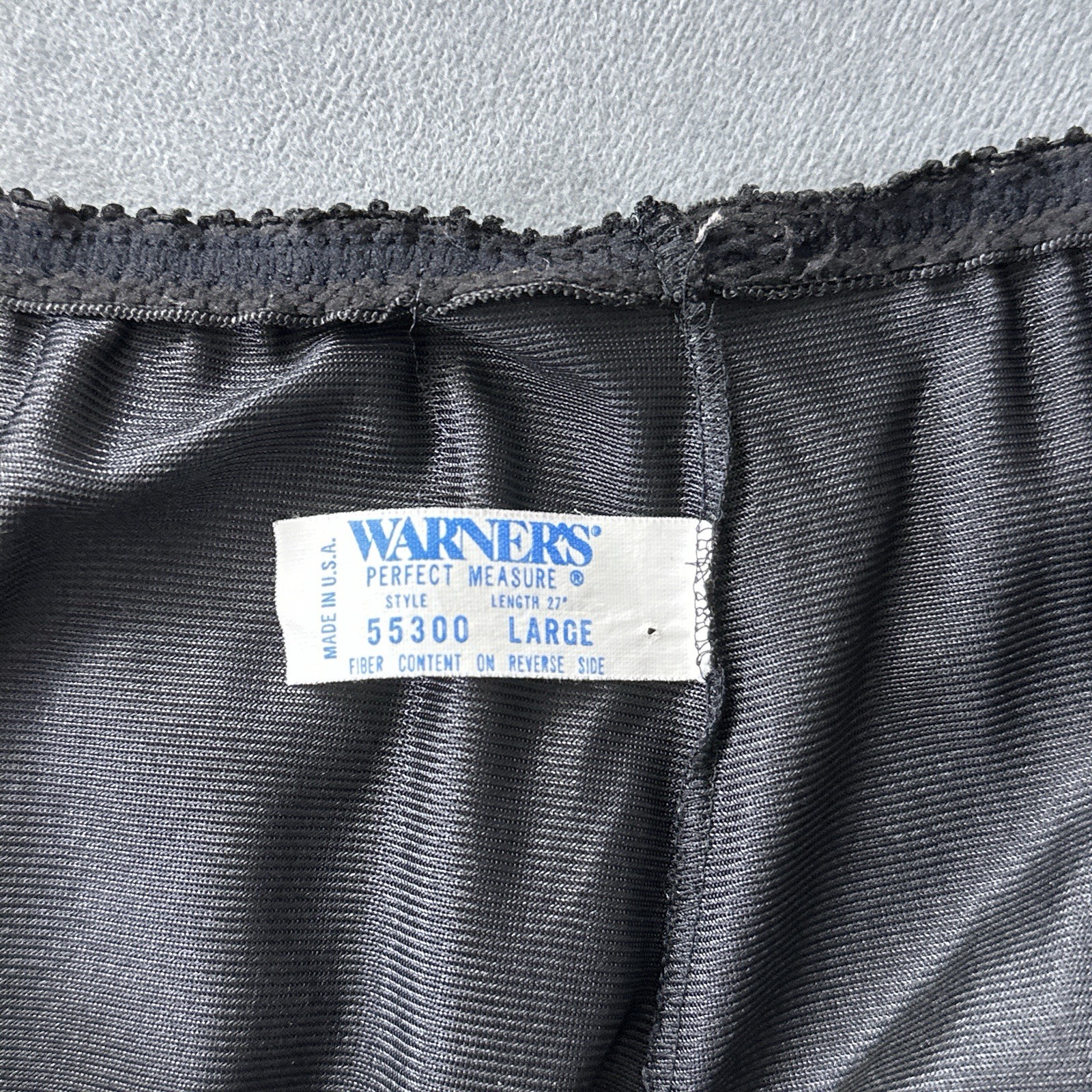 Vintage Half Slip Skirt Warner’s Perfect Measure Size Large Black 55300 Midi USA