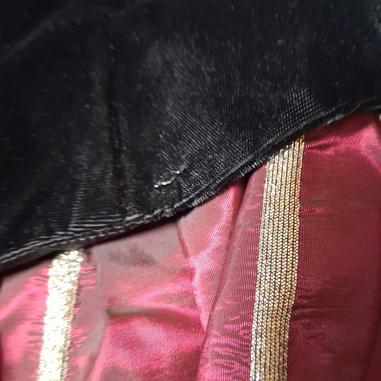 Vintage Jessica McClintock Gunne Sax Dress 13/14 Black Velvet Burgundy Gold Bow