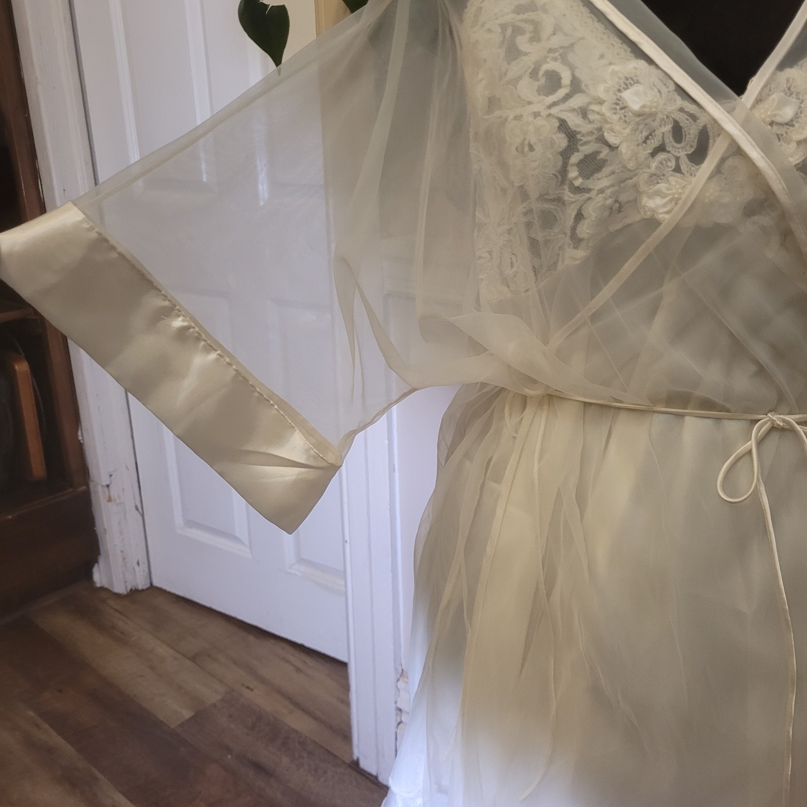 Vtg 3pc Intimo Amore Lingerie Sears Large Off White Wmns/t319