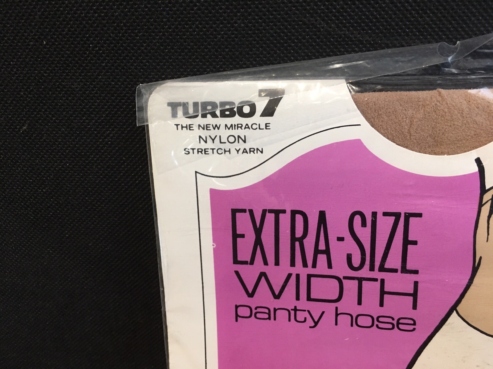 1970’s Marathon Trubo 7 Panty Hose Nylons 1X 38-45″ Hip Beige Extra-Size Width